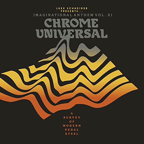Vinyl album cover with wavy orange and brown lines, text details.