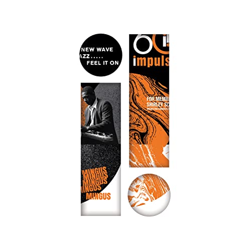 Collage of Impulse Records album art featuring a man with a saxophone and text.