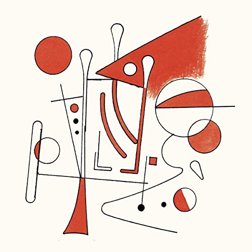 CD cover with abstract red and black lines and geometric shapes.