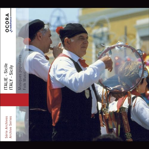 CD cover featuring two Sicilian musicians with traditional instruments.