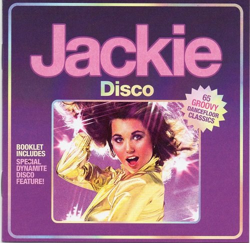 CD cover for “Jackie Disco” featuring a woman in a gold jumpsuit.