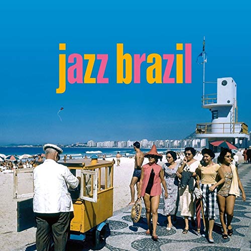 Album cover: "Jazz Brazil" with a beach scene and people.