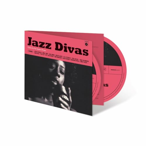“Jazz Divas” CD case and discs with a black and white singer portrait.