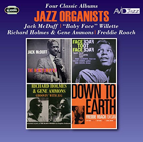 "CD cover featuring four jazz album covers against a purple gradient background."