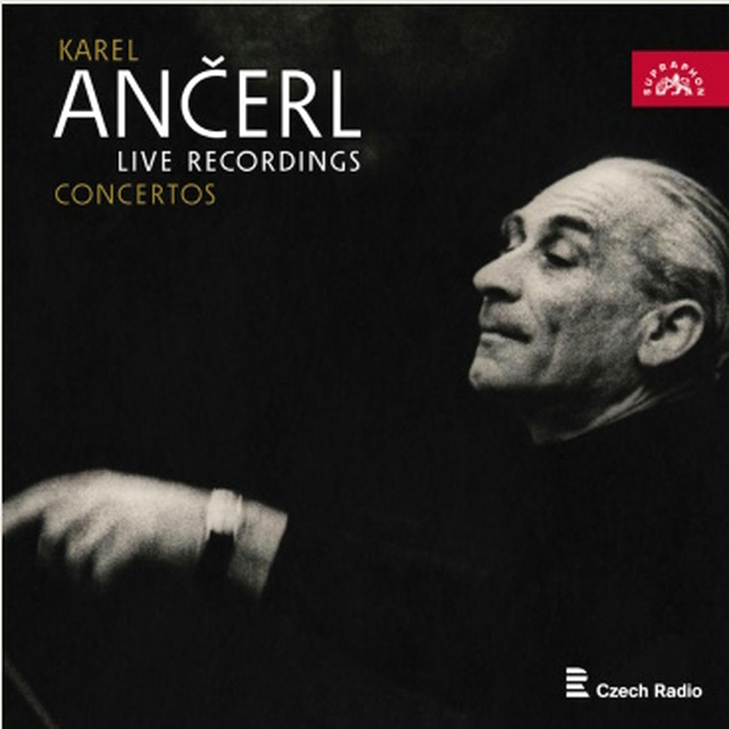 CD cover featuring a black and white portrait of conductor Karel Ančerl.