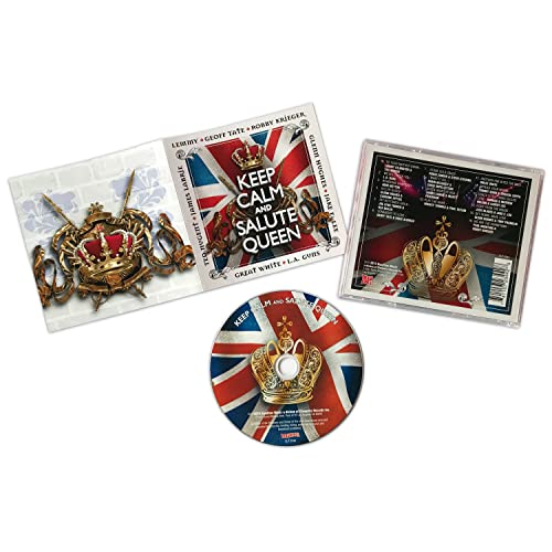 CD case and disc with Union Jack flag and a golden crown.