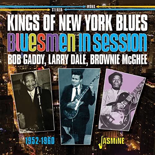 CD cover featuring three blues musicians over a nighttime New York City skyline background.