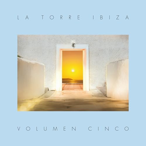 CD cover with a doorway framing a sunset over the sea.