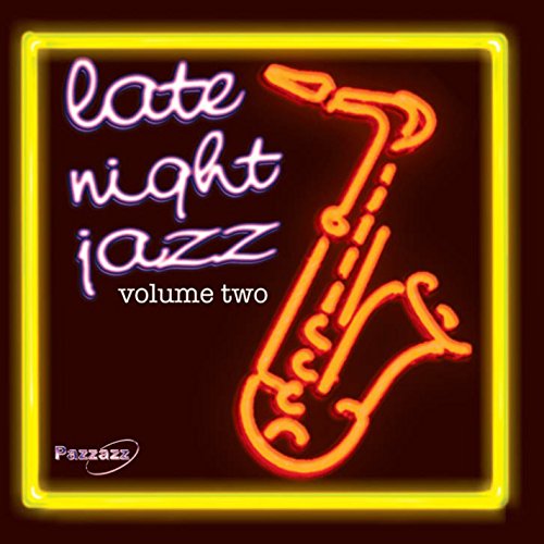 CD cover with neon saxophone and text “late night jazz volume two”.