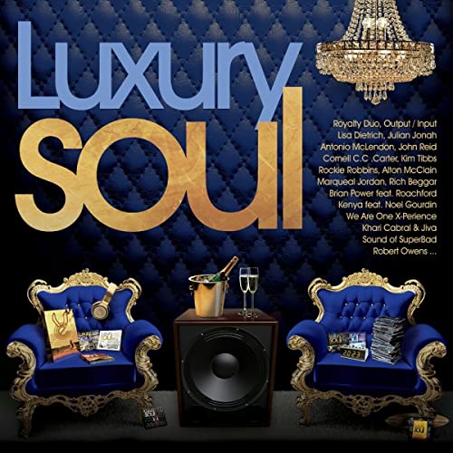 CD cover for “Luxury Soul 2023” featuring ornate chairs and audio equipment.