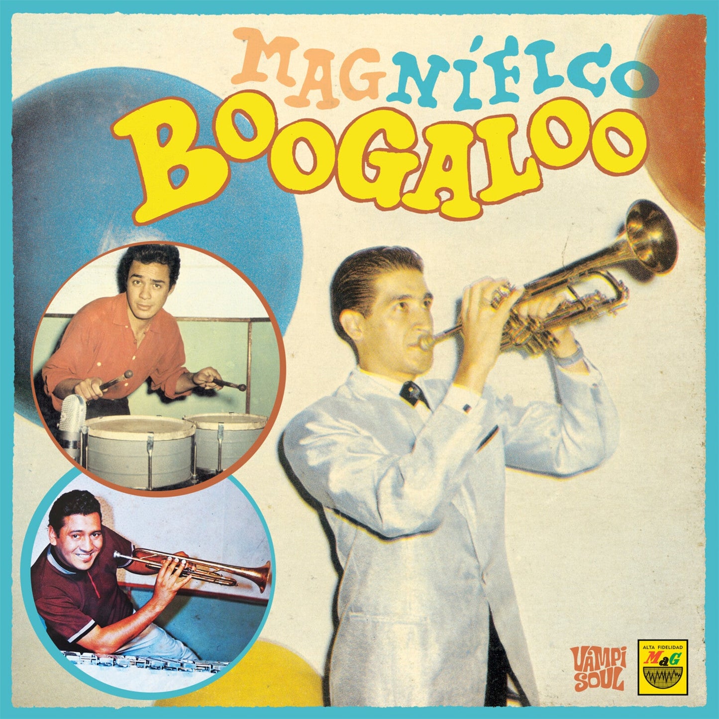 Vintage album cover featuring musicians with brass instruments and percussion.