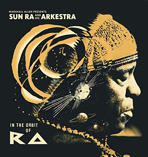 Album cover featuring Sun Ra's profile with cosmic imagery and gold accents.