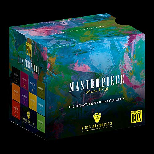 A box set of CDs with a multicolored, abstract design on the packaging.