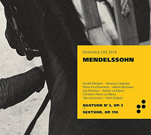 CD cover with yellow text box and black-and-white cello image.