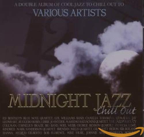CD cover for “Midnight Jazz” featuring a moonlit, cloudy night scene.