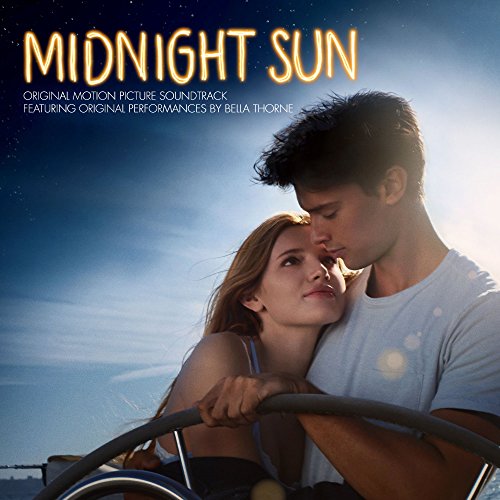 “Midnight Sun” soundtrack cover with couple embracing on a boat.