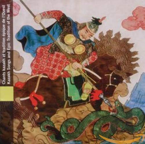 CD cover: Kazakh warrior on horseback battling a large green serpent.