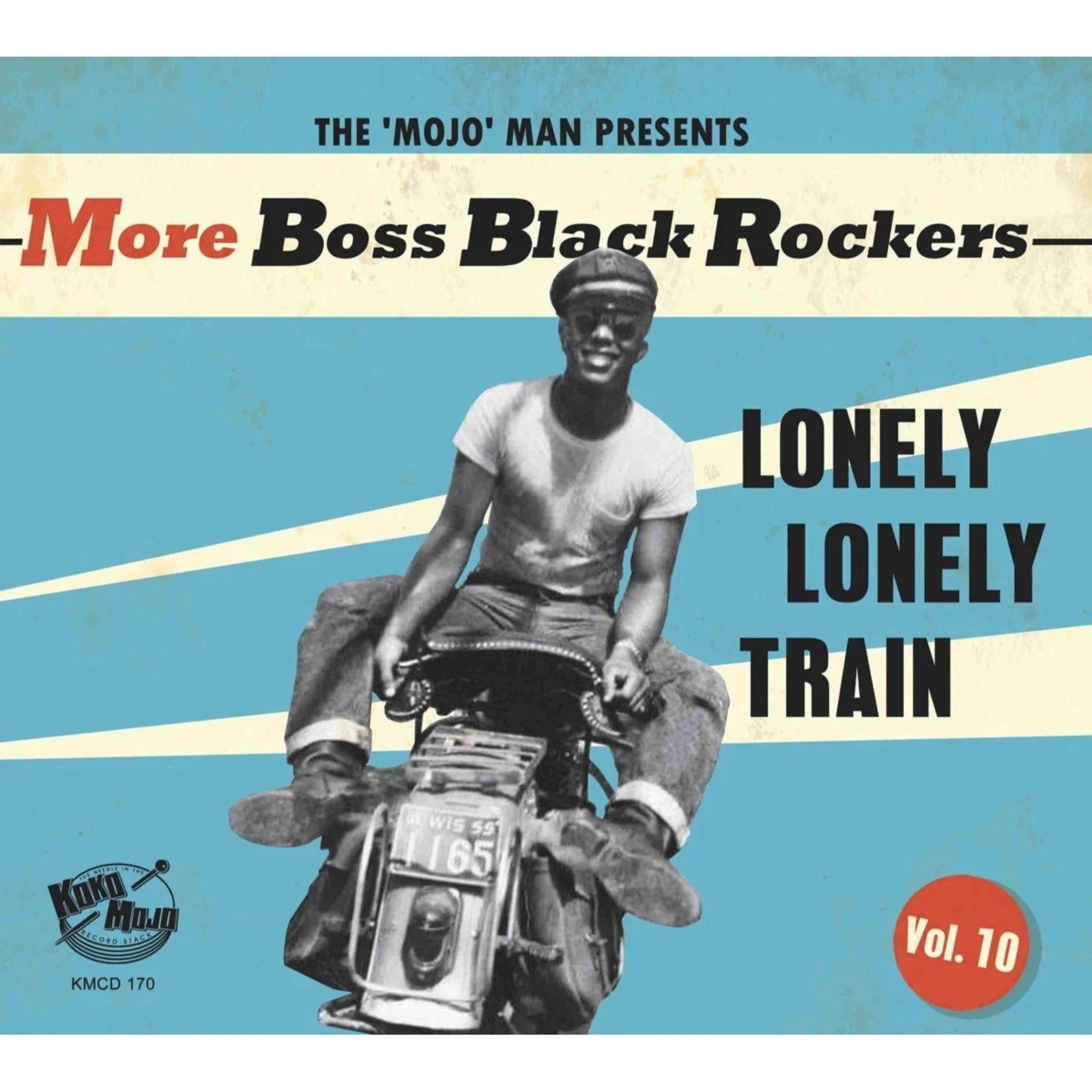 CD cover: Black man on a motorcycle, vintage style, text overlay.
