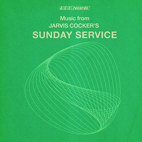 Green vinyl record cover with white text and a curved line design.