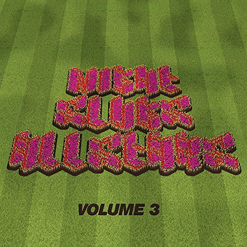 CD cover for “Night Slugs Allstars Volume 3” with pixelated text on green.