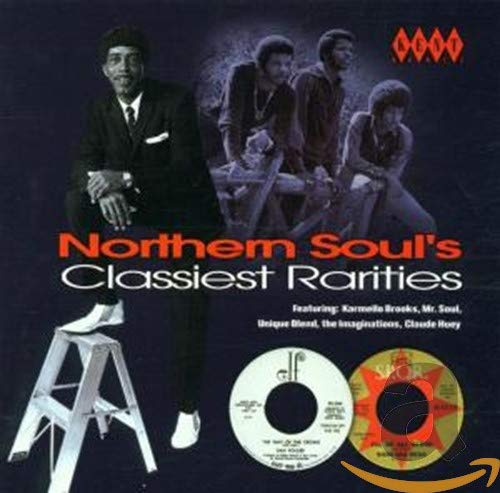 CD cover for “Northern Soul’s Classiest Rarities” featuring musicians and records.