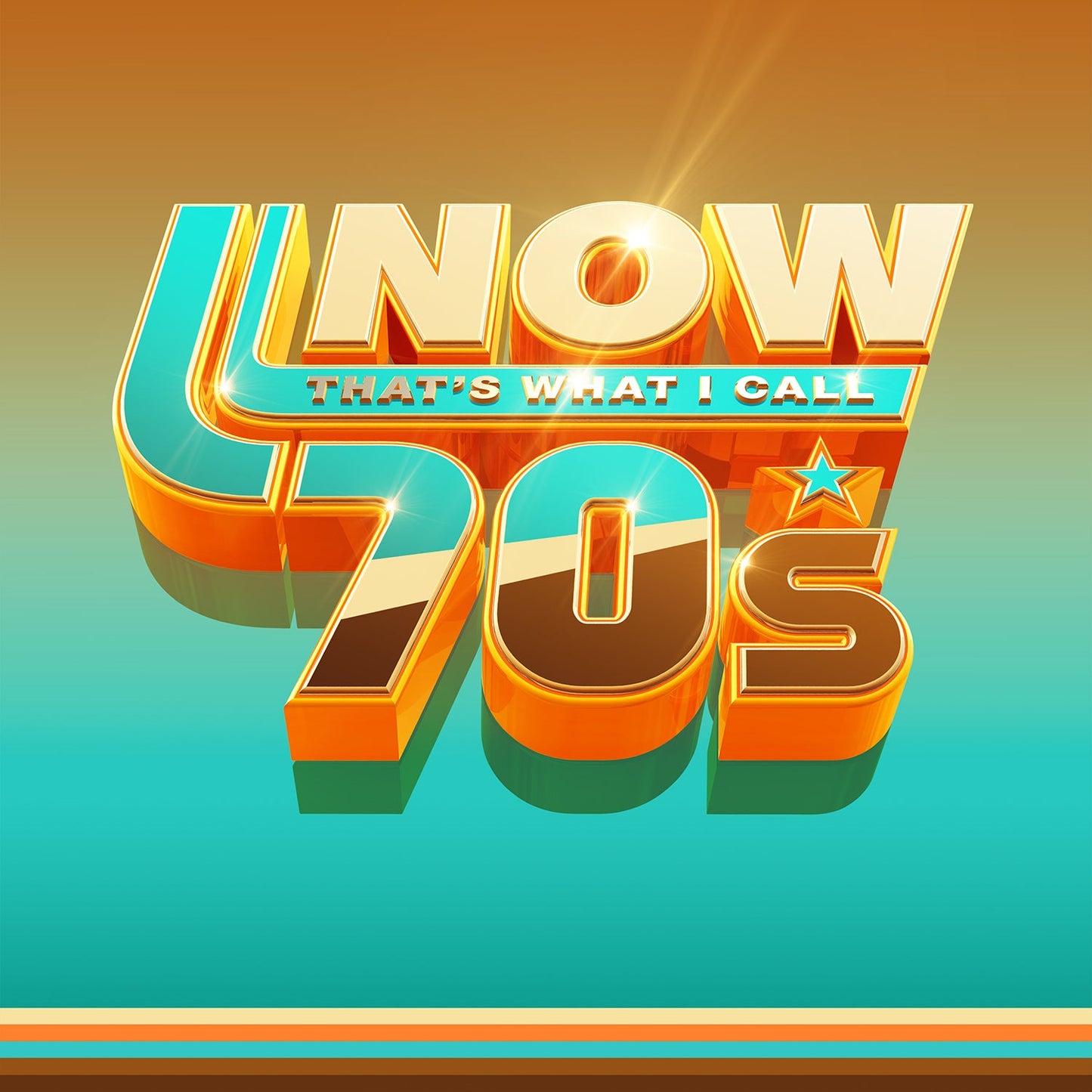 Album cover for “Now That’s What I Call The 70s” with orange lettering.
