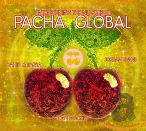 CD cover for “Pacha Global 2011” featuring stylized fruit and text.