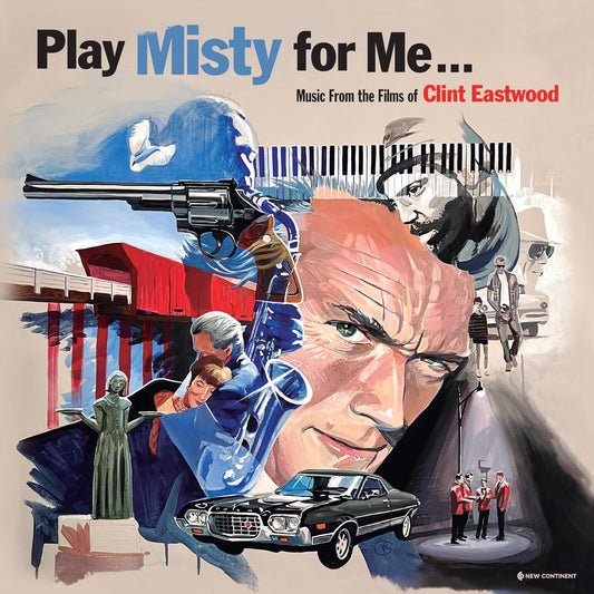 Play Misty for Me" vinyl album cover with Clint Eastwood, guns, and a car.