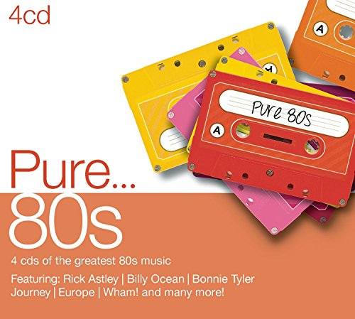 CD cover for “Pure… 80S” featuring stacked cassette tapes and text.