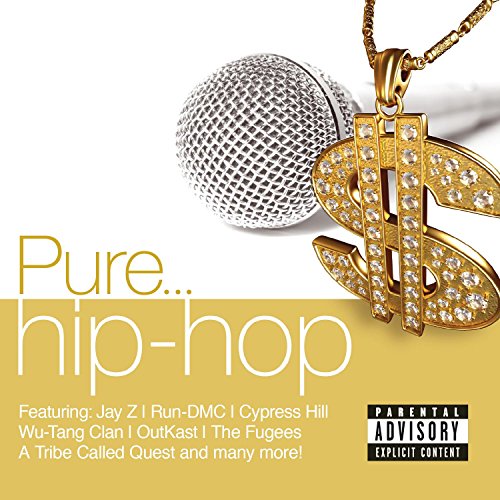 CD cover for “Pure Hip-Hop” featuring a microphone and dollar sign pendant.
