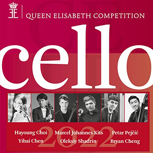 CD cover for the 2022 Queen Elisabeth Cello Competition, featuring cellists.