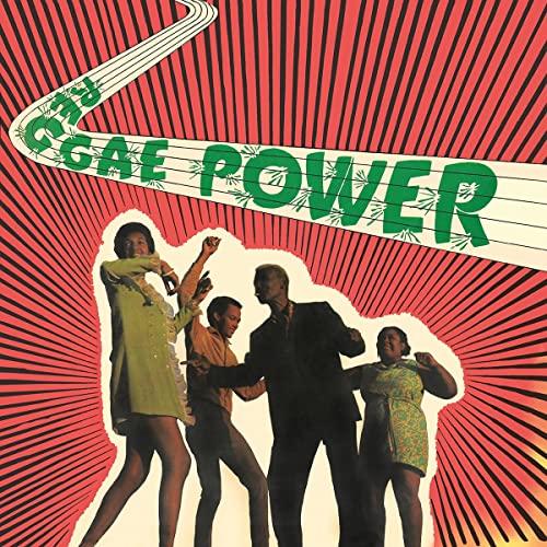 Album cover: group of people with raised fists, red and green design.