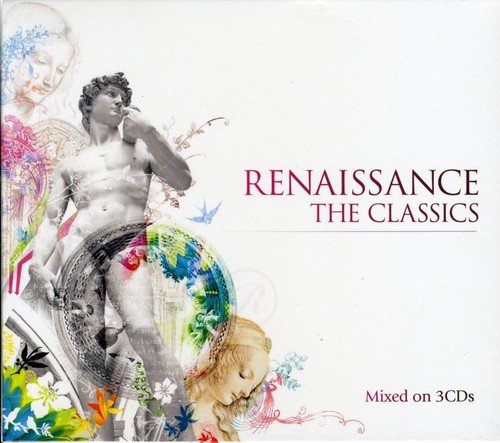 CD cover featuring a statue of David with floral graphics and Renaissance text.