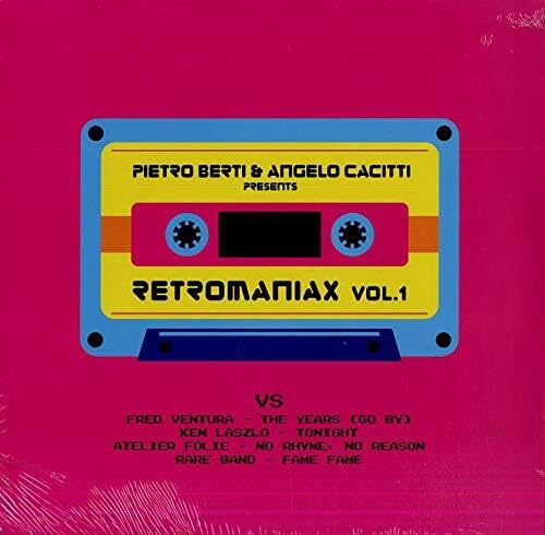 Colorful cassette tape graphic for the "Retromaniax Vol. 1" vinyl record.