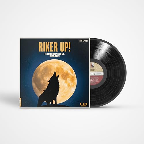 Vinyl record with cover depicting a howling wolf under a full moon.