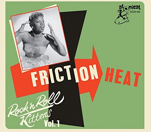 CD cover for “Friction Heat” featuring a singer and geometric shapes.