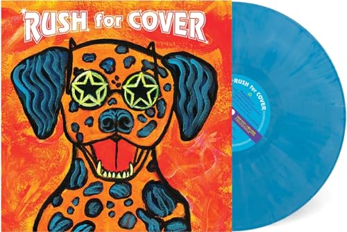 “Rush For Cover” vinyl record with colorful dog artwork and blue disc.