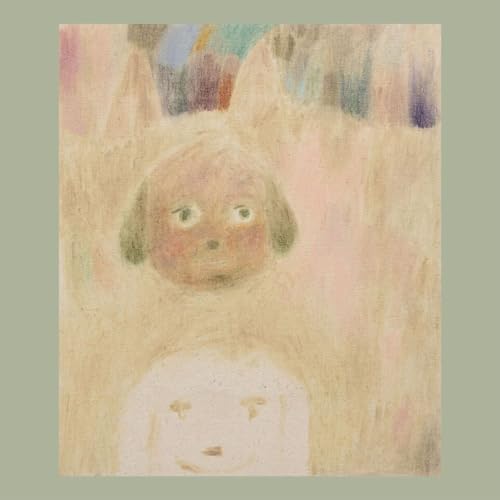 CD cover: blurry, pastel portrait of a face in tall grass.
