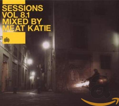 CD cover for “Sessions 8.1” by Meat Katie, featuring a dark alley scene.