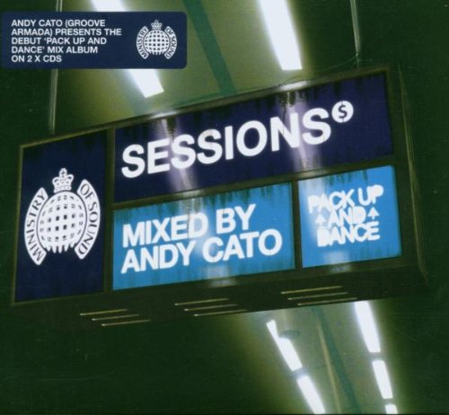 CD cover for “Sessions” mixed by Andy Cato, with neon signage.