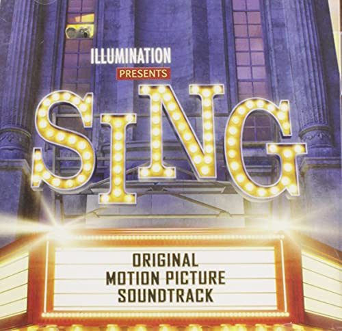 Sing soundtrack CD cover featuring a large illuminated marquee sign against a theater building.