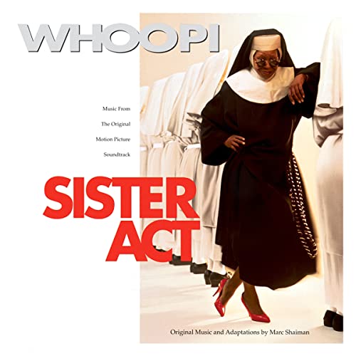 Sister Act soundtrack CD cover featuring Whoopi Goldberg in a habit.