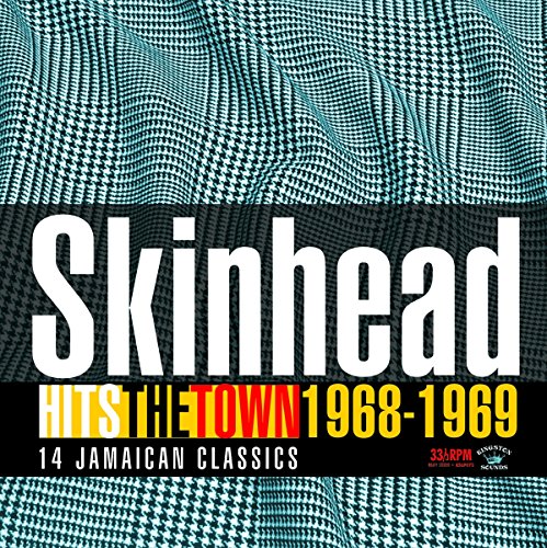 CD cover for “Skinhead Hits The Town 1968-1969” with checkered pattern.