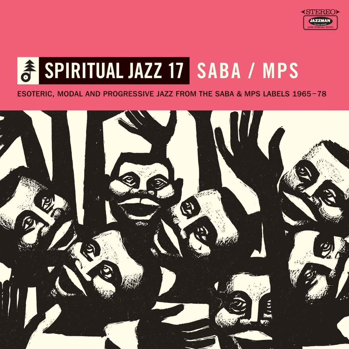 CD cover for "Spiritual Jazz 17" featuring abstract black and white figures.