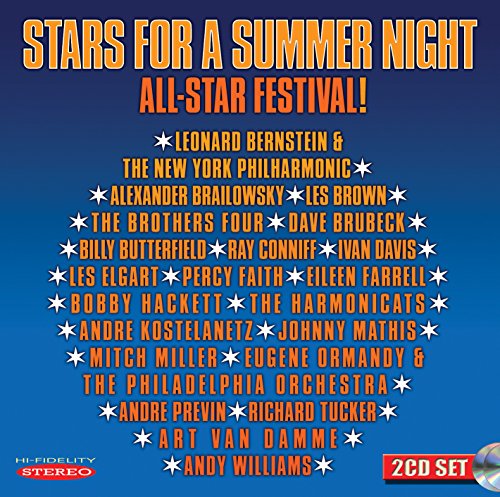 "Album cover with 'Stars for a Summer Night' in orange text on blue background."