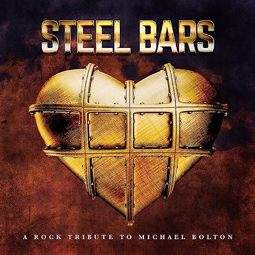 CD cover: “Steel Bars” tribute album with metallic heart image.