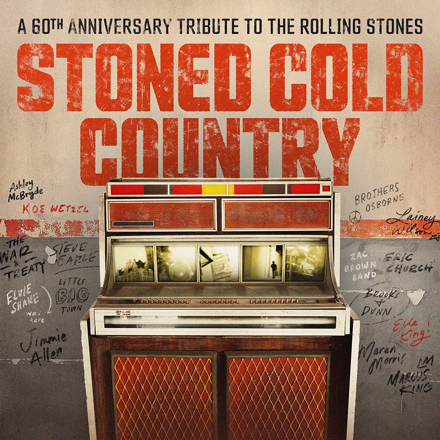 CD cover for "Stoned Cold Country," a tribute to The Rolling Stones.