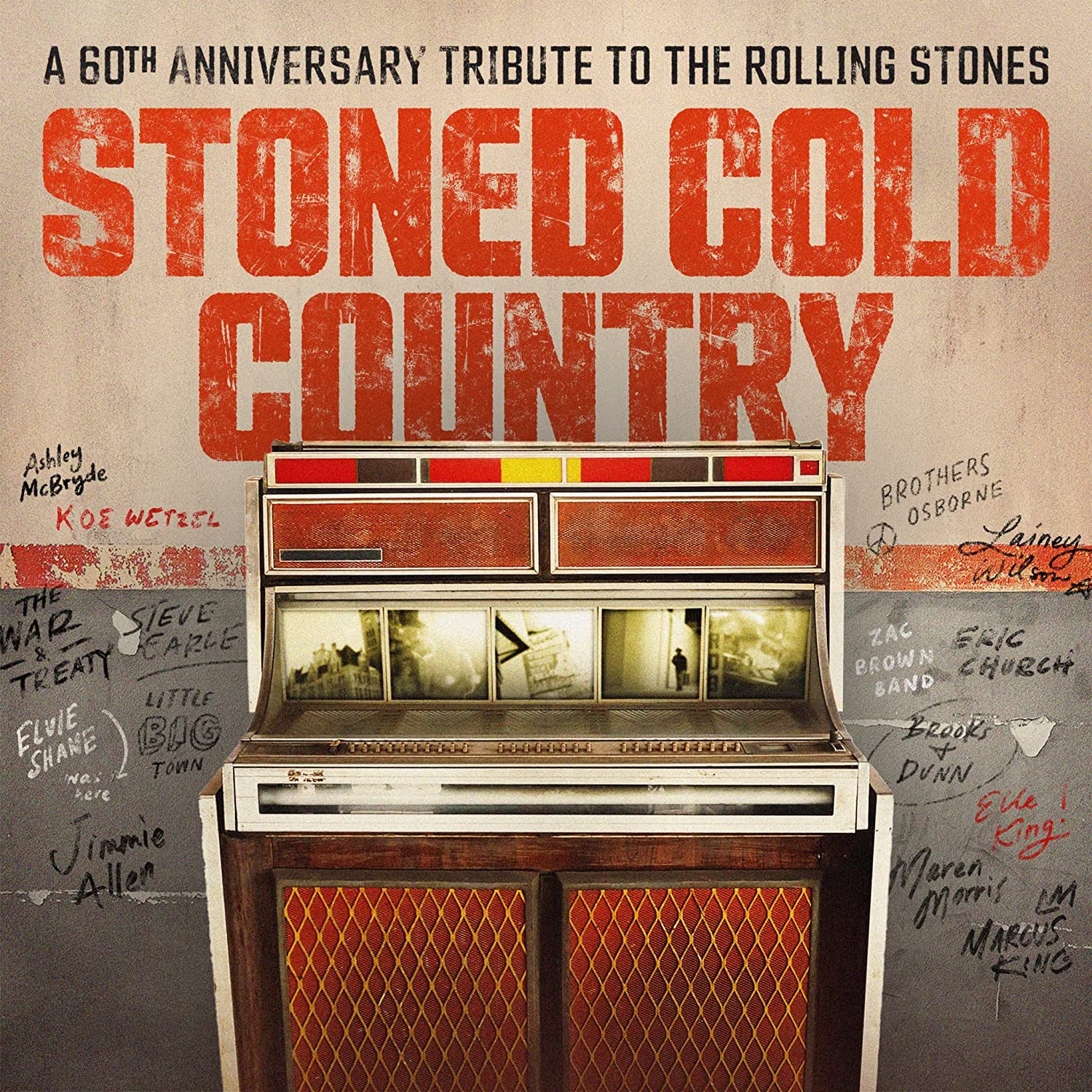 CD cover for "Stoned Cold Country," a tribute to The Rolling Stones.