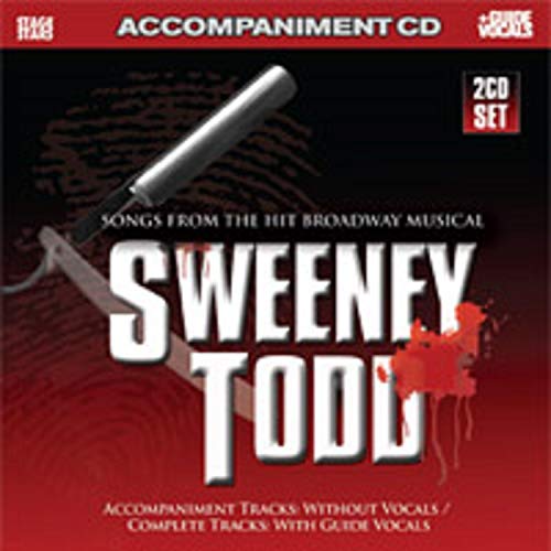 “Sweeney Todd” 2CD set cover with a straight razor and red splatter.