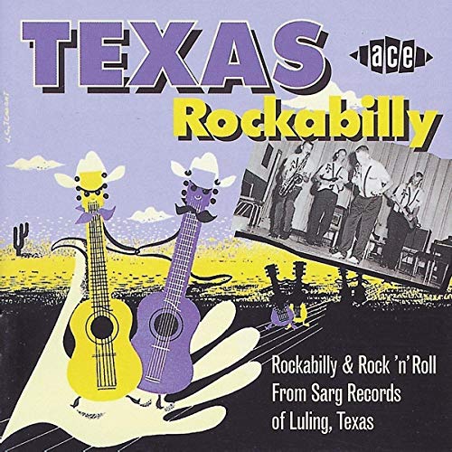 CD cover for “Texas Rockabilly” featuring guitars and a band photo.